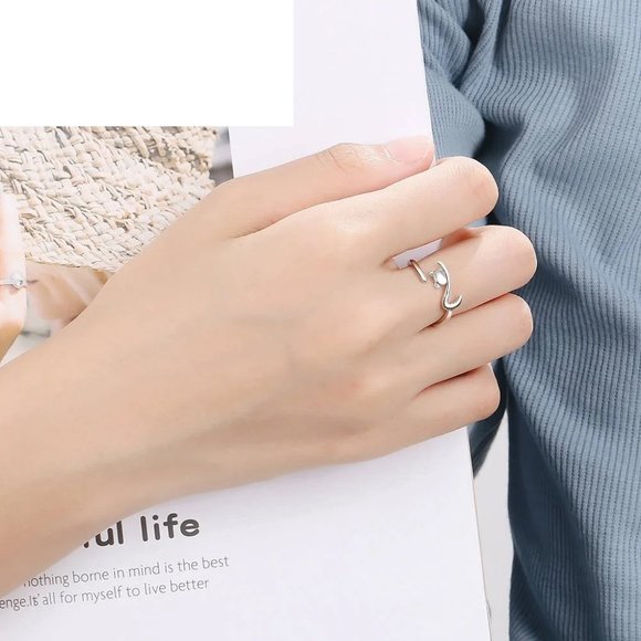 💎 Cat Lover Adjustable Ring 925 Sterling Silver Hugging Adjustable - Picture 6 of 6